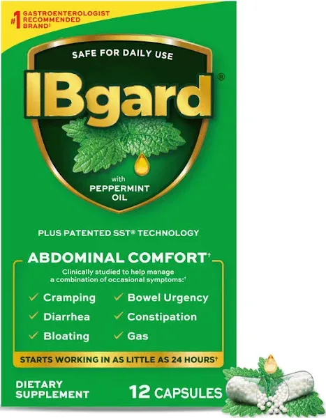 IBgard Gut Health Supplement Peppermint Oil Capsules for Abdominal Comfort