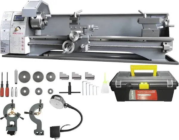 VEVOR Metal Lathe Machine, 8.3'' x 29.5'', Precision Benchtop Power Metal Lathe, 0-2500 RPM Continuously Variable Speed, 750W Brushless Motor Metal Gears, with Tool Box for Processing Precision Parts