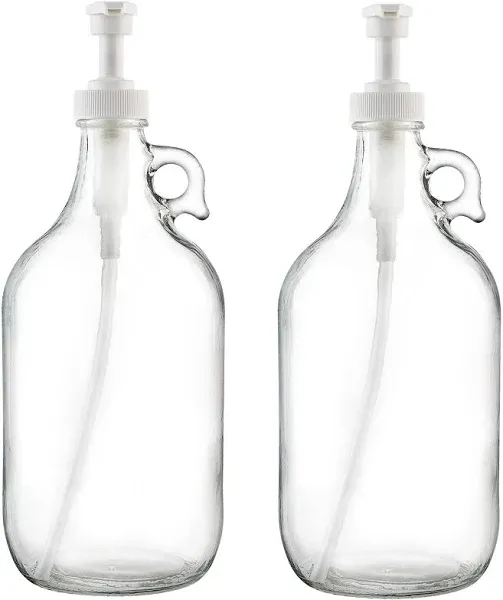 Half Gallon Glass Pump Dispenser Bottle