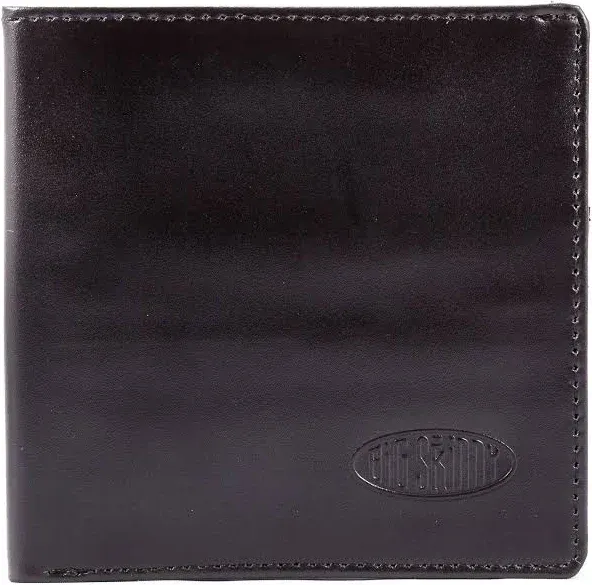 Big Skinny Men's World Leather Bi-Fold Slim Wallet