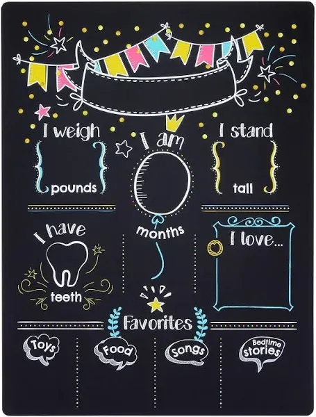 BLUE PANDA Monthly Baby Milestone Chalkboard