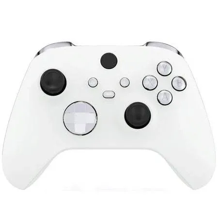 eXtremeRate Replacement Buttons for Xbox Core Wireless Controller, Chrome Silver Glossy Custom LB RB LT RT Bumpers Trigers Dpad ABXY Start Back Sync Share Keys Parts for Xbox Series X & S Controller