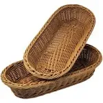 Kovot Poly-Wicker Bread Basket Set of 2 - 14.5" Woven Polypropylene