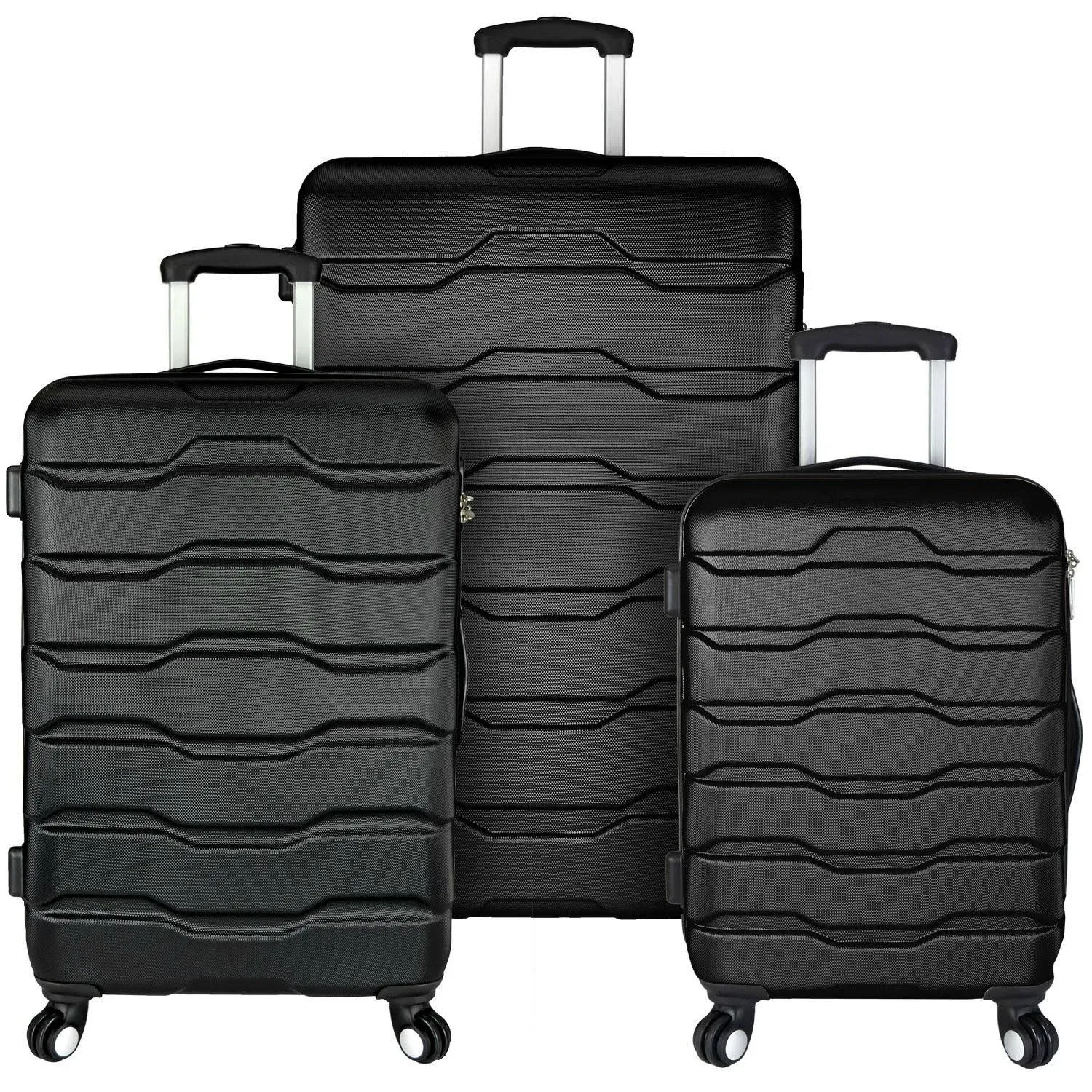 Elite Luggage Omni 3-Piece Hardside Spinner Luggage Set, Black EL09075K