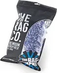 The Rag Company - Cyclone Ultra Wash Mitts - 70/30 'Gauntlet' Blend Korean Microfiber, Foam Padding, Scratch-Free, Lint-Free, Great for Rinseless Washing, 8in x 9in, Blue + Black (2-Pack)