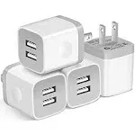 Fast Charging Wall Charger 4Pack Dual Port USB Power Adapters iPhone Samsung Gal