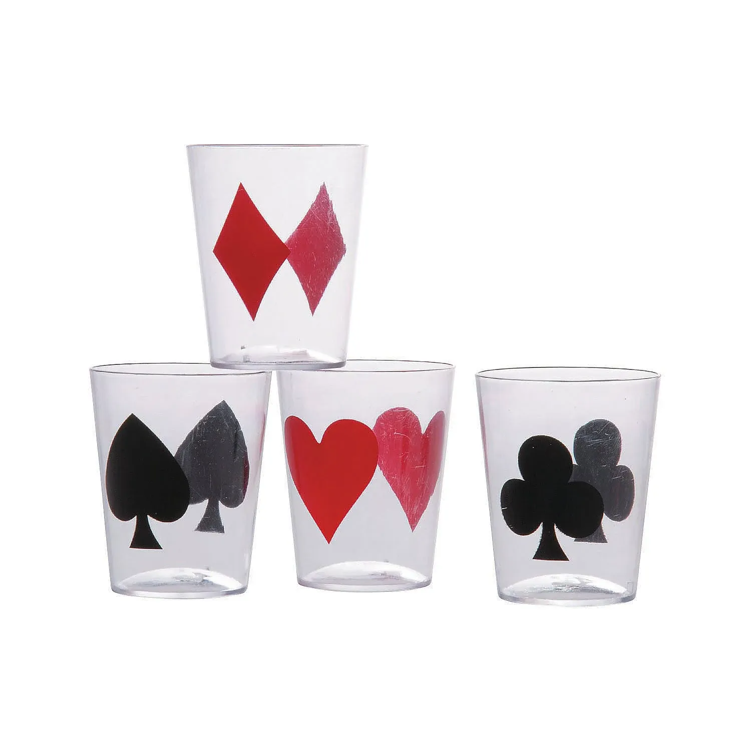 Casino Card Suit Shot Glasses (set of 24) Wedding, Party, Event Supplies