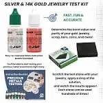 JSP Silver & 14K Gold Jewelry Acid Test Apprail Kit Detect 999 925 Sterling Solution with GTE Scratch Stone for Precious Metals