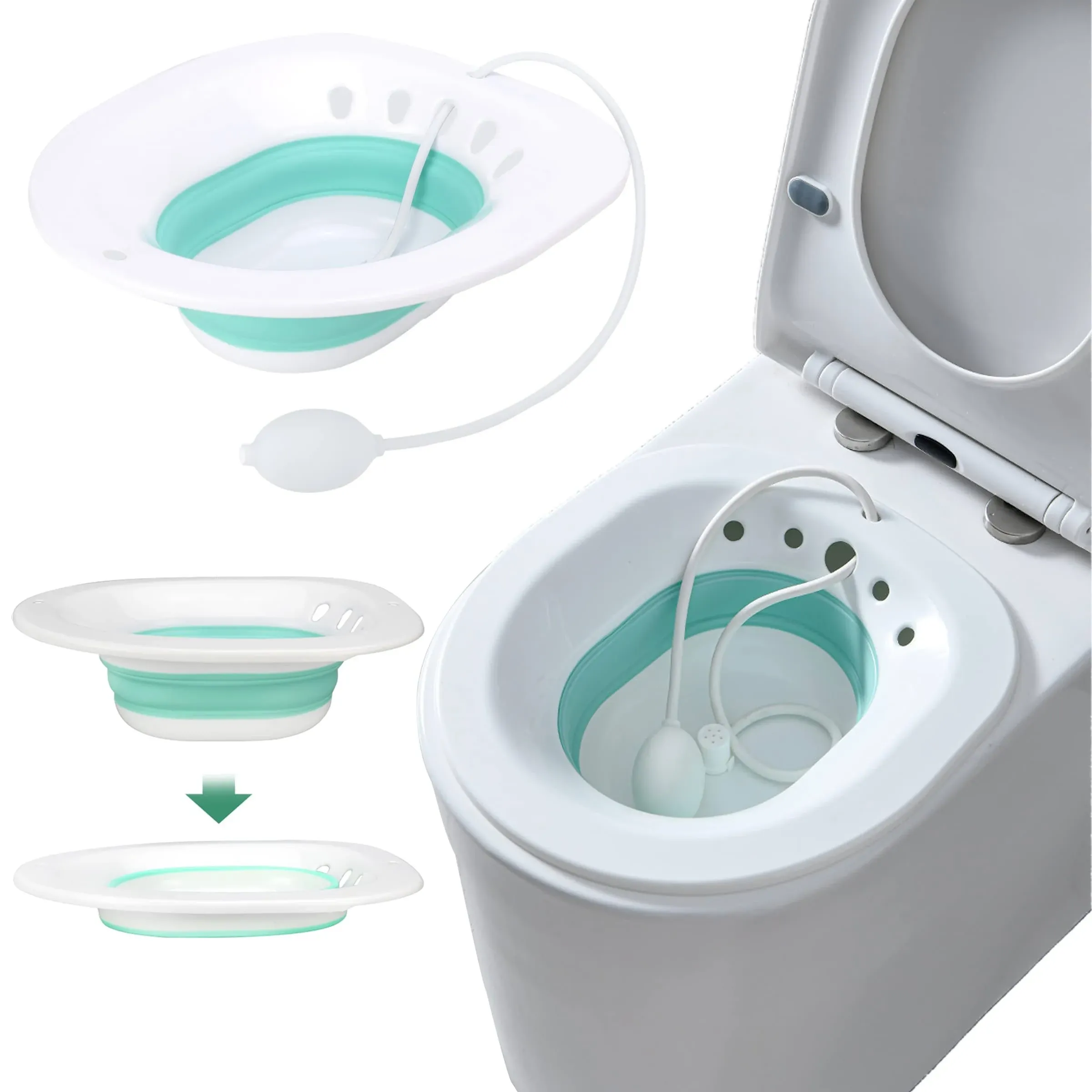 RUGUO Foldable Squat Free Discreet Over The Seat Seat Bath