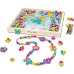 Melissa and Doug Bead Bouquet Deluxe Wood Bead Set 220+ Beads 8 Cords Age 4+ New