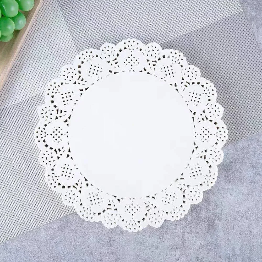 Paper Doilies, 100 Pieces 5.5" Lace Doilies Paper Round Decorative Paper Placemats Bulk for Cake, Desert, Wedding, Tableware Decoration