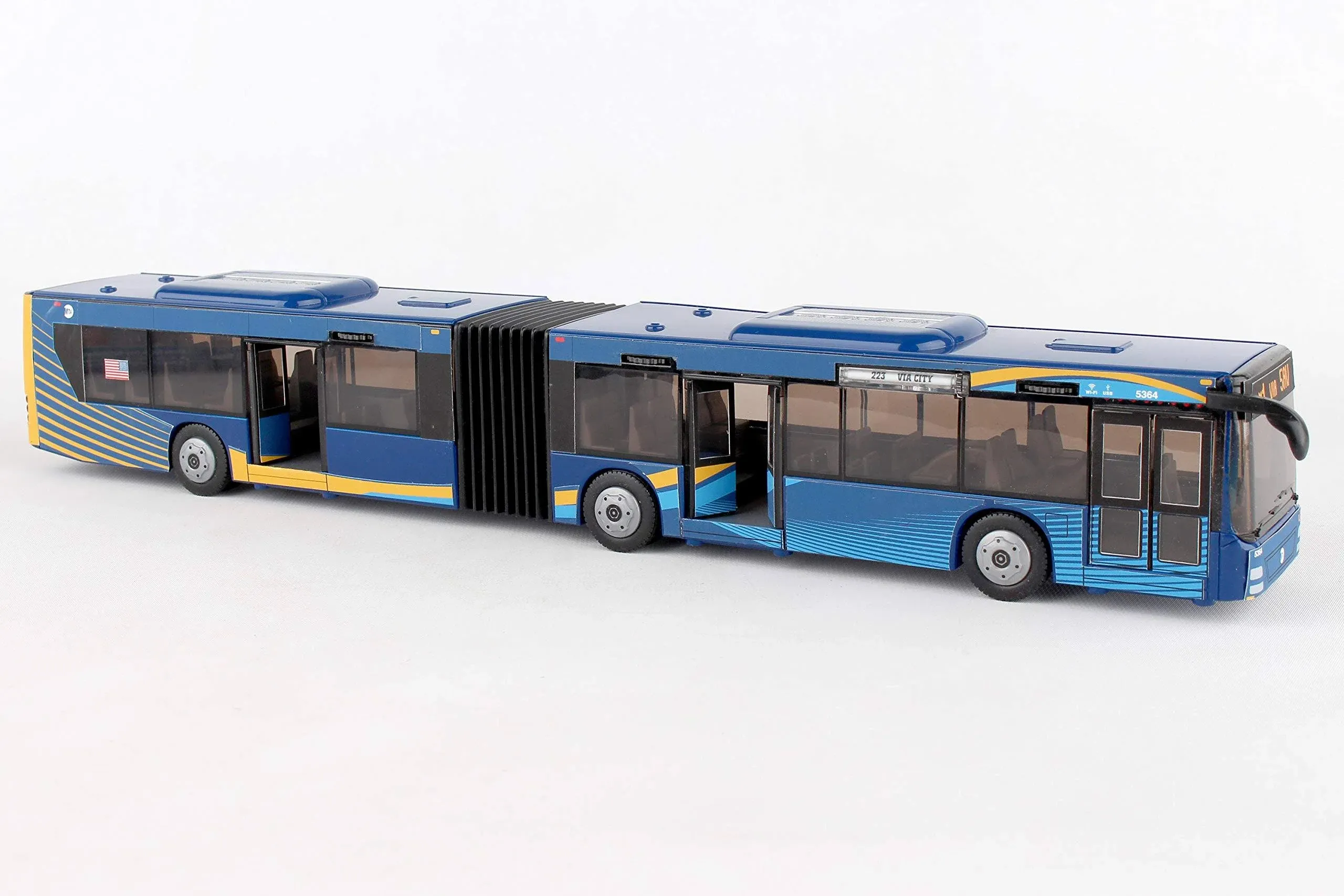 Daron MTA New York City Double Blue Bus 16&#034; Articulated Double Bus RT8571