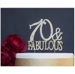 70 Cake Topper - Premium Gold Metal - 70 and Fabulous - 70th Birthday Party SP