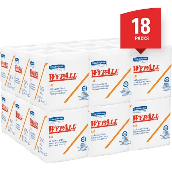 WypAll L40 All-Purpose Wipers, White - 56 sheets