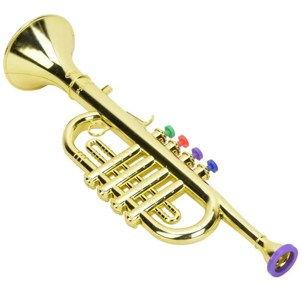 Kids Trumpet Horn Wind Instrument Musical w/4 Colored Keys W4A8