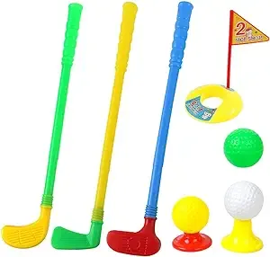 ORZIZRO Plastic Golf Clubs, Educational Golf Toys Sets for Toddlers Kids, Sturdy