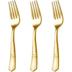 Supernal 300pcs Plastic Forks,Disposable Hammered Forks,Premium Polished,Perfect for Big Party,Catering