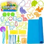 Kilpkonn Dough Tool Kit for Kids, 41Pcs Dough Accessories Molds, Shape, Rolling