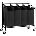 SONGMICS Heavy-Duty 4-Bag Rolling Laundry Sorter