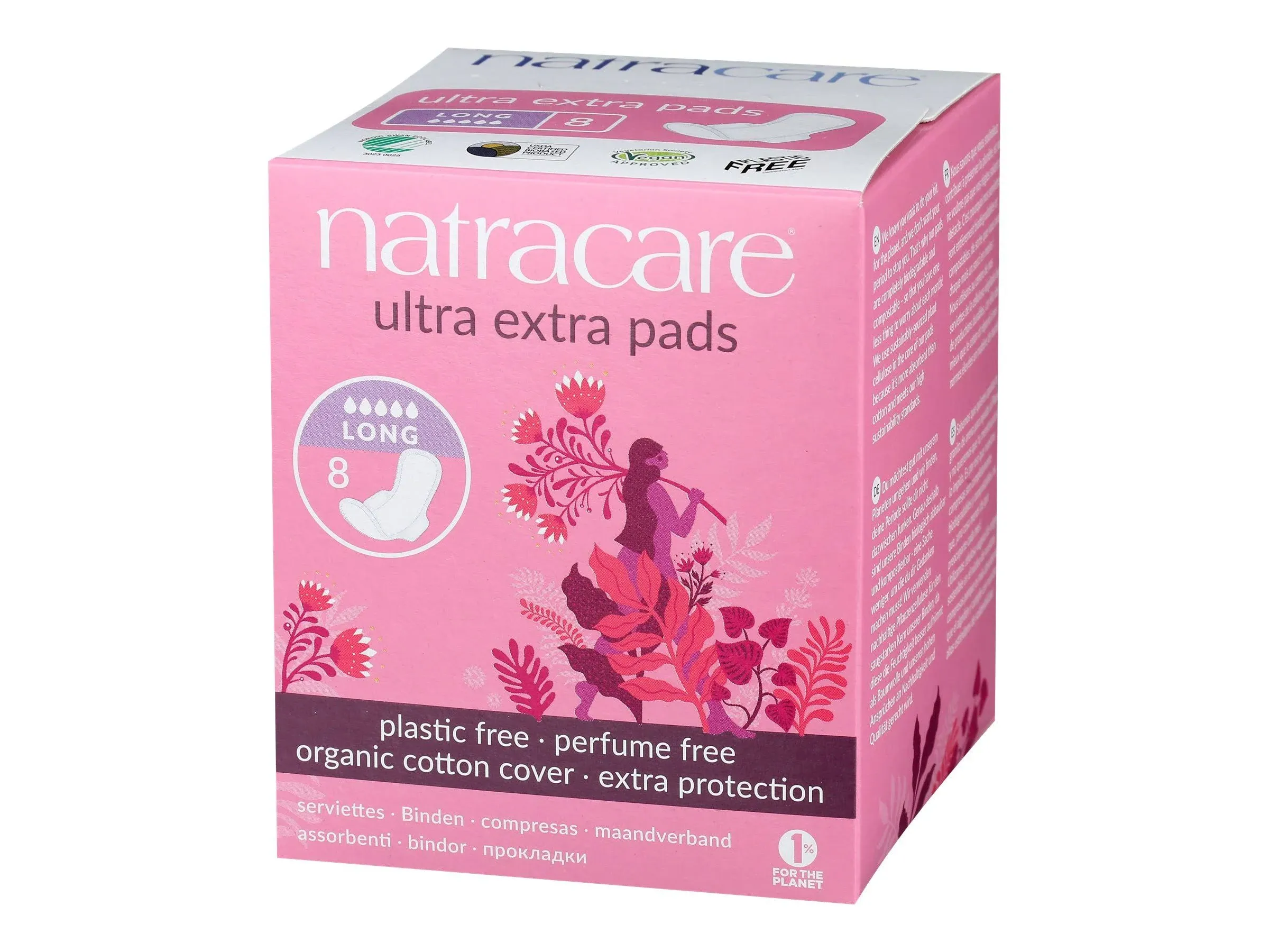 Natracare Pads, Ultra Extra, Long - 8 pads