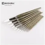 Escoda Perla Toray White Synthetic Brush - Round, Short Handle, Size 8