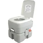 SereneLife Portable Toilet with Carry Bag - with Piston Pump Flush, 5.3 Gallon