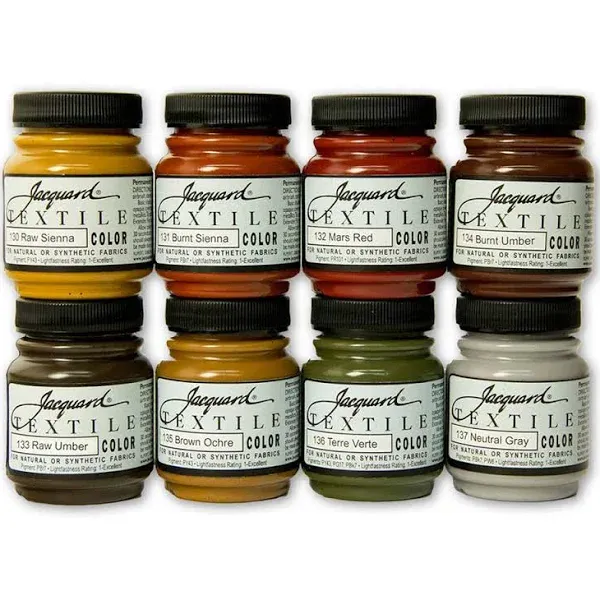 Jacquard Textile Color Fabric Paint 2.25oz 8/Pkg - Earth Tones