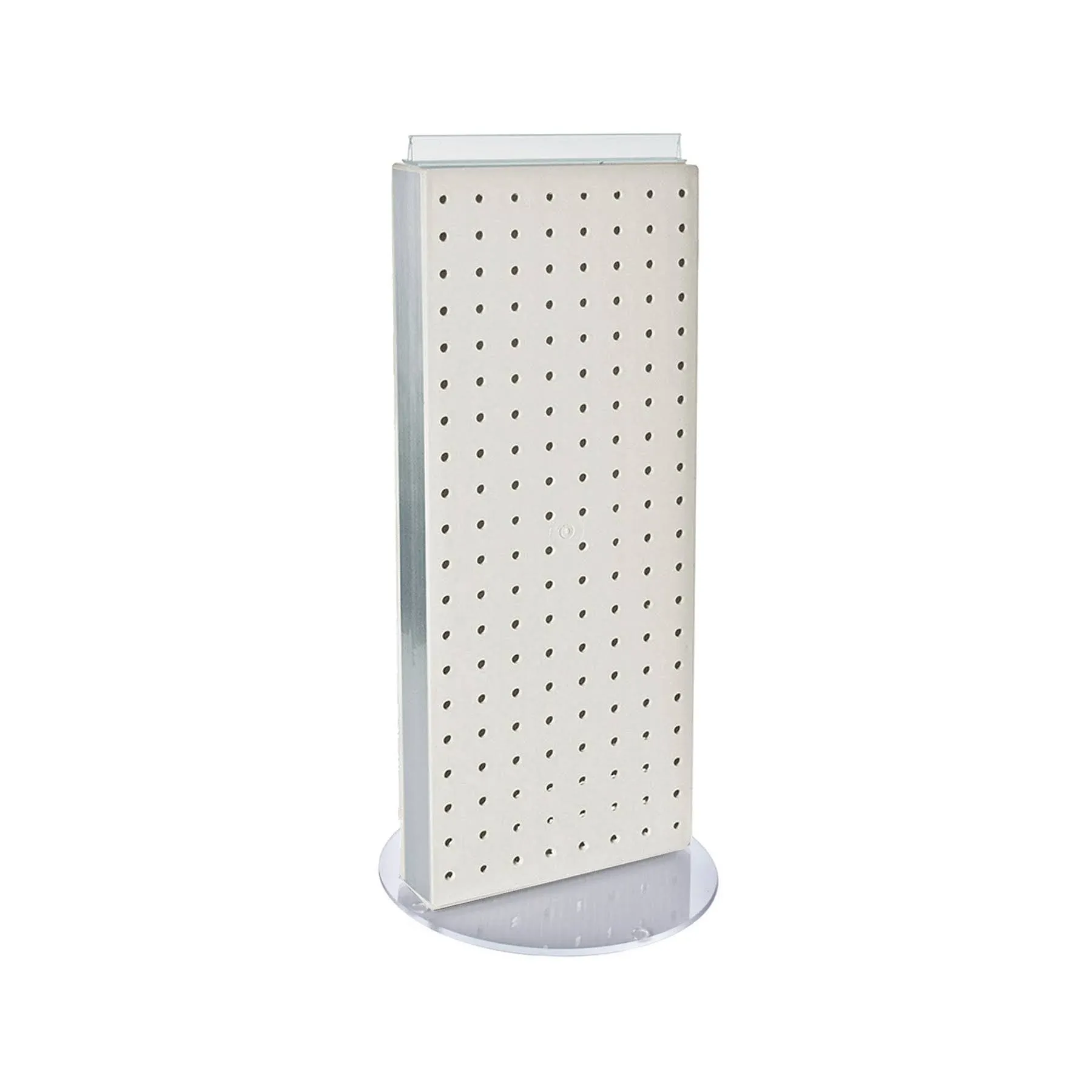 Azar 700509-WHT Pegboard Two-Sided Non-Revolving Counter Display, White Solid Color