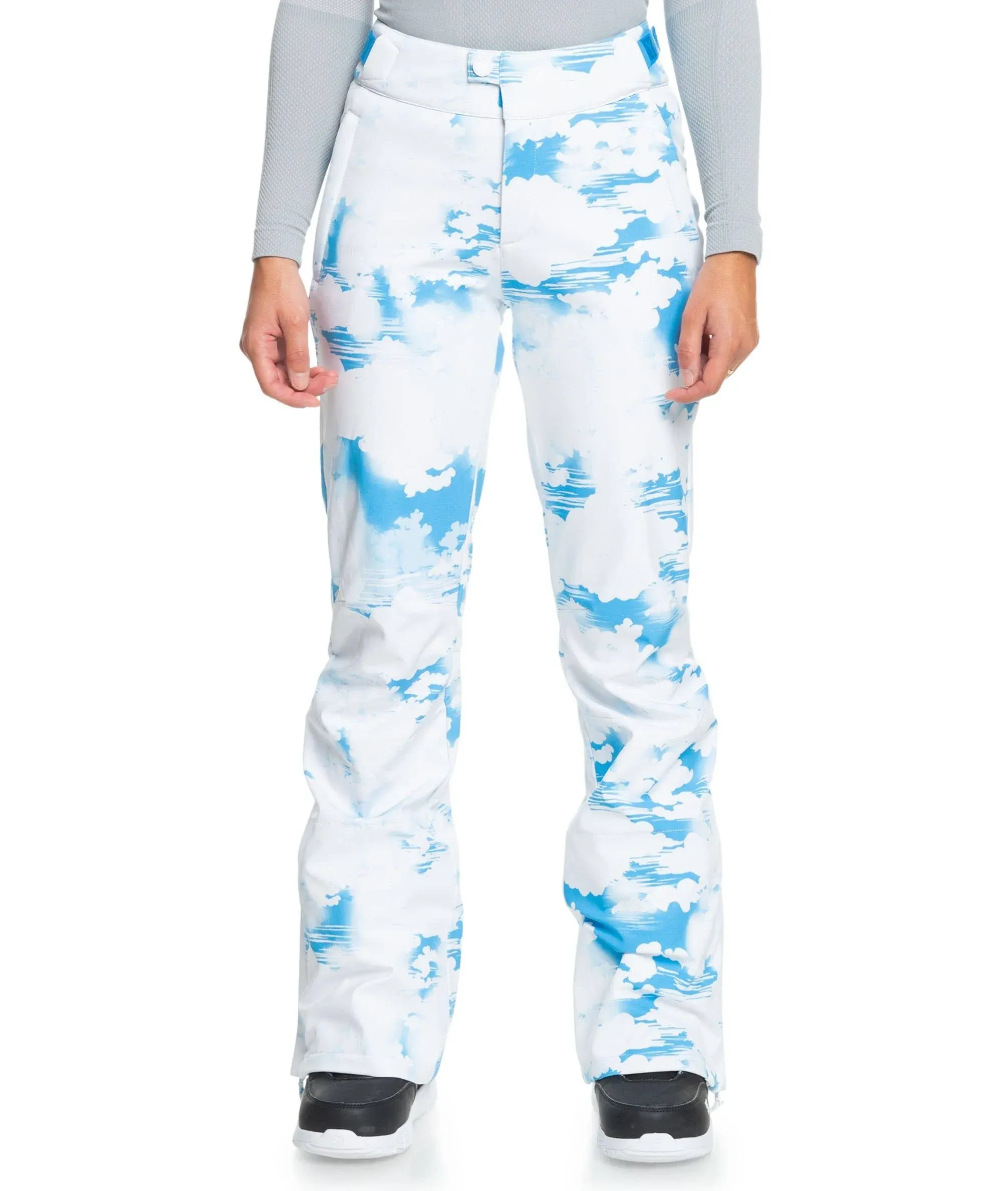 Roxy Women's Chloe Kim Snow Pants, Azure Blue Clouds / M