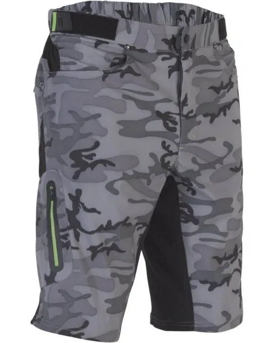 Zoic Men's Ether Camo Mountain Bike MTB Cycle Riding Short Relaxed Fit 12 inch Inseam, UPF 50+