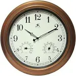 Infinity Instruments Ltd. Craftsman 18 inch Copper Petina Outdoor Clock Thermometer