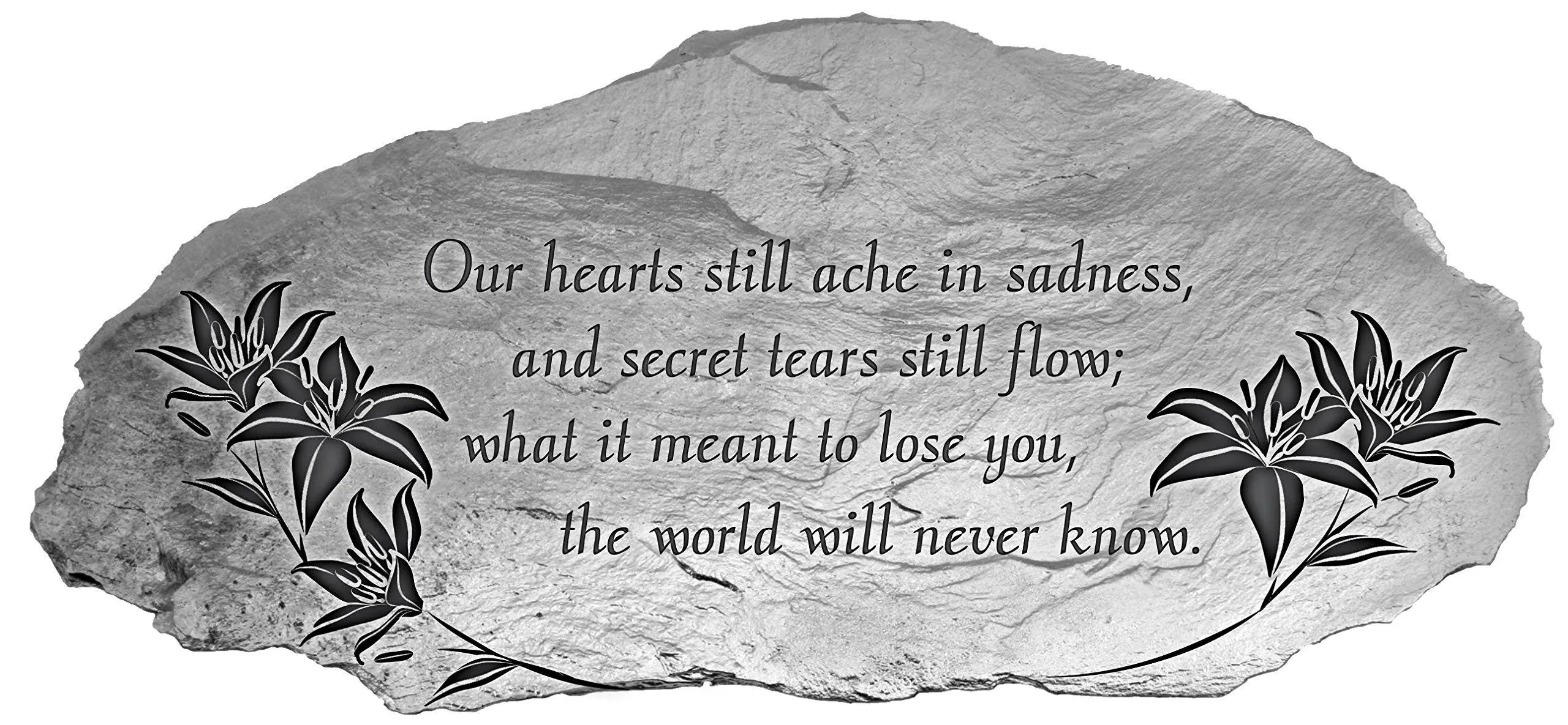 Cathedral Art Our Hearts Still Ache Garden Stone, 10-Inches by 5-Inches, Silver