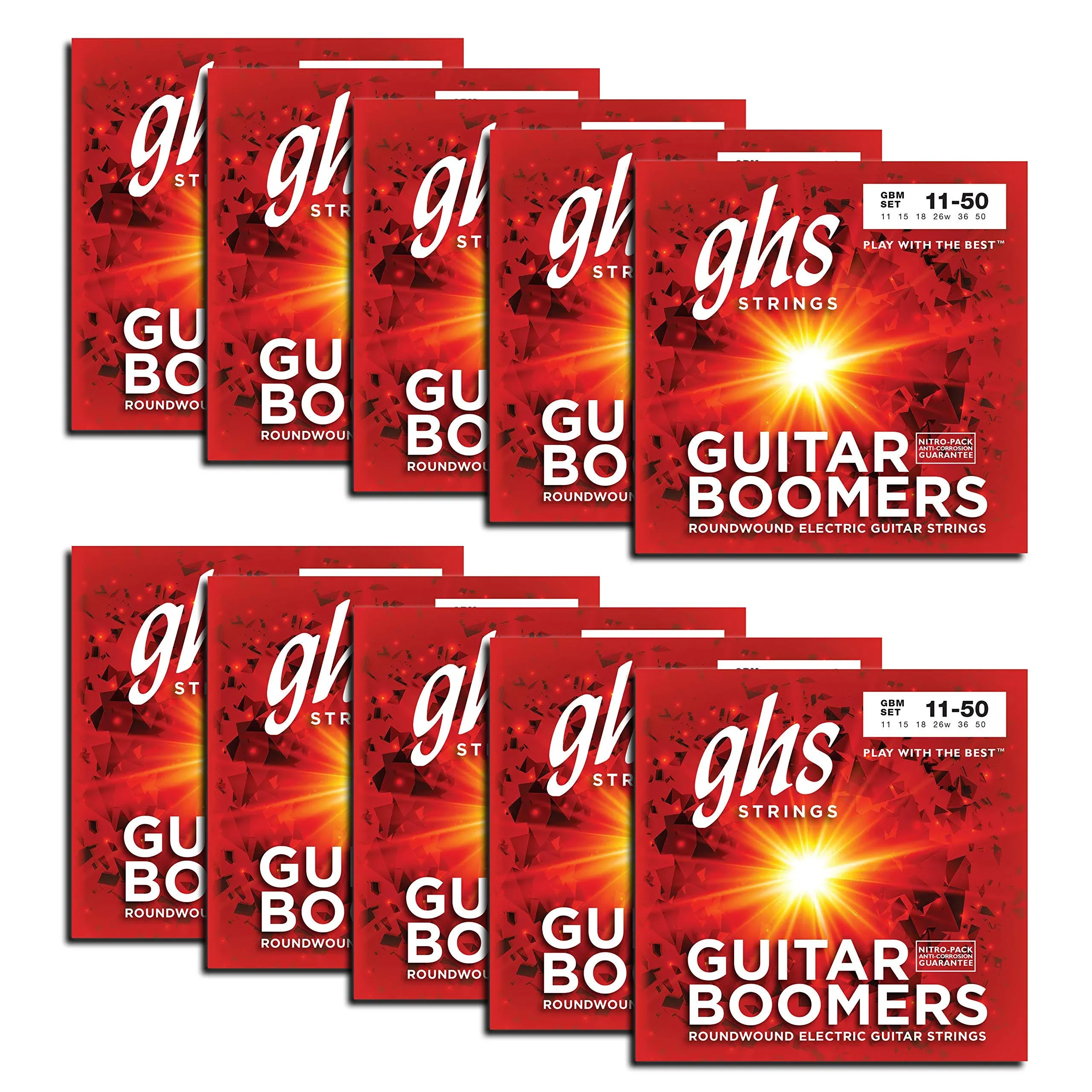 GHS Boomers Medium Electric Guitar Strings 10-Pack