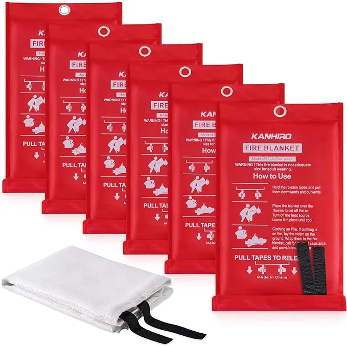 Emergency Fire Blanket for Home Kitchen -  Fiberglass Fire Suppression Blanket 