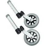 Lumex Swivel Wheels - 360 Degree Medical Rubber Walker Wheel, 5" Diameter, Adjustable, Pack of 2, 603850A