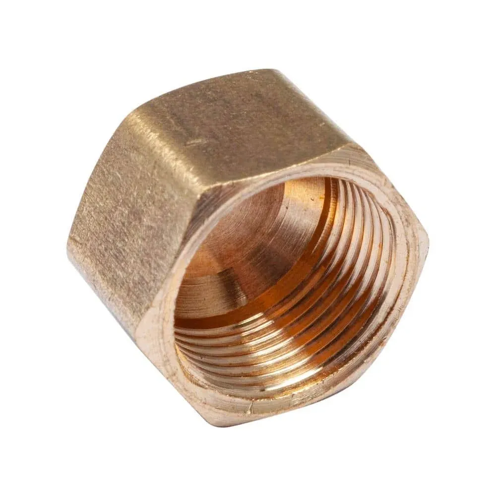 LTWFITTING 3/8 in. Brass Compression Cap Fitting (10-Pack) HF61CAP610