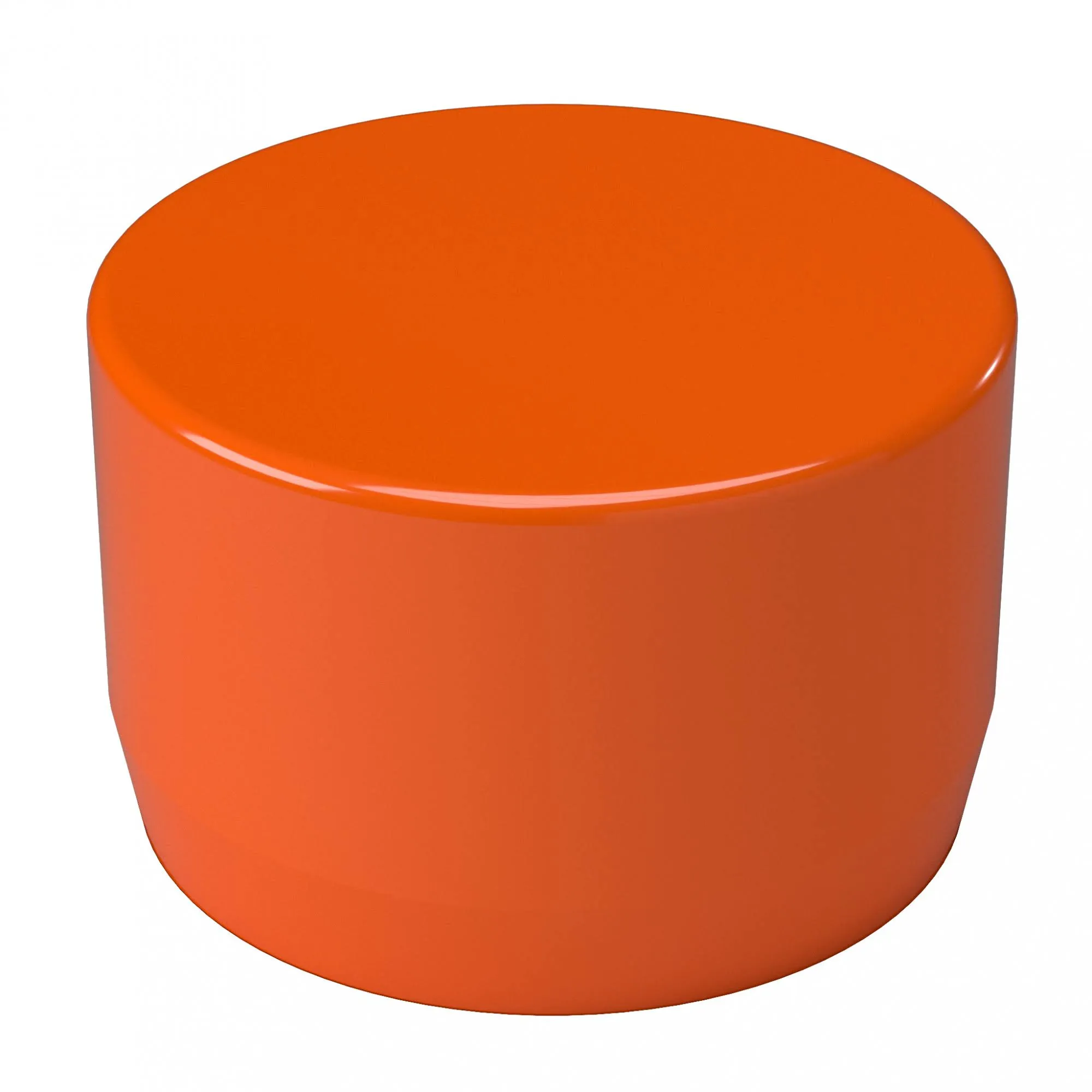 3/4&#034; External Flat PVC Cap, Orange (10-PK) FORMUFIT Furniture Grade, Made in USA