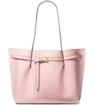 Michael Kors Emilia Large East West Powder Blush Pebbled Leather Tote Handbag Pink