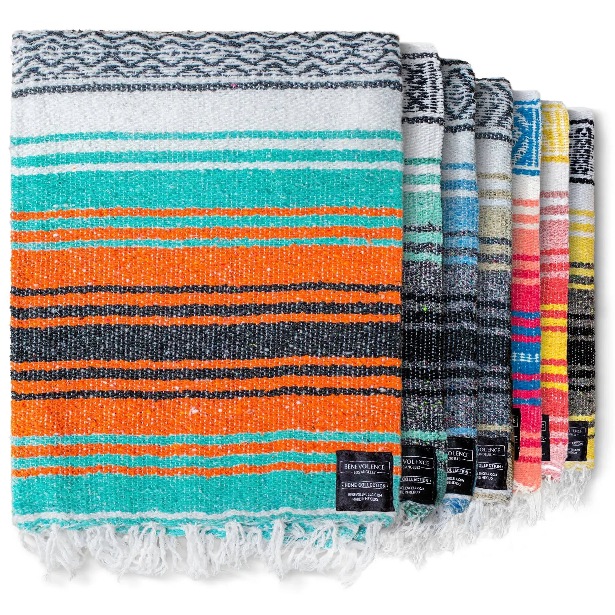 Benevolence La Mexican Blanket Authentic Falsa Thick Soft Woven Serape for Yoga or As Beach Throw Picnic Camping Travel Hiking