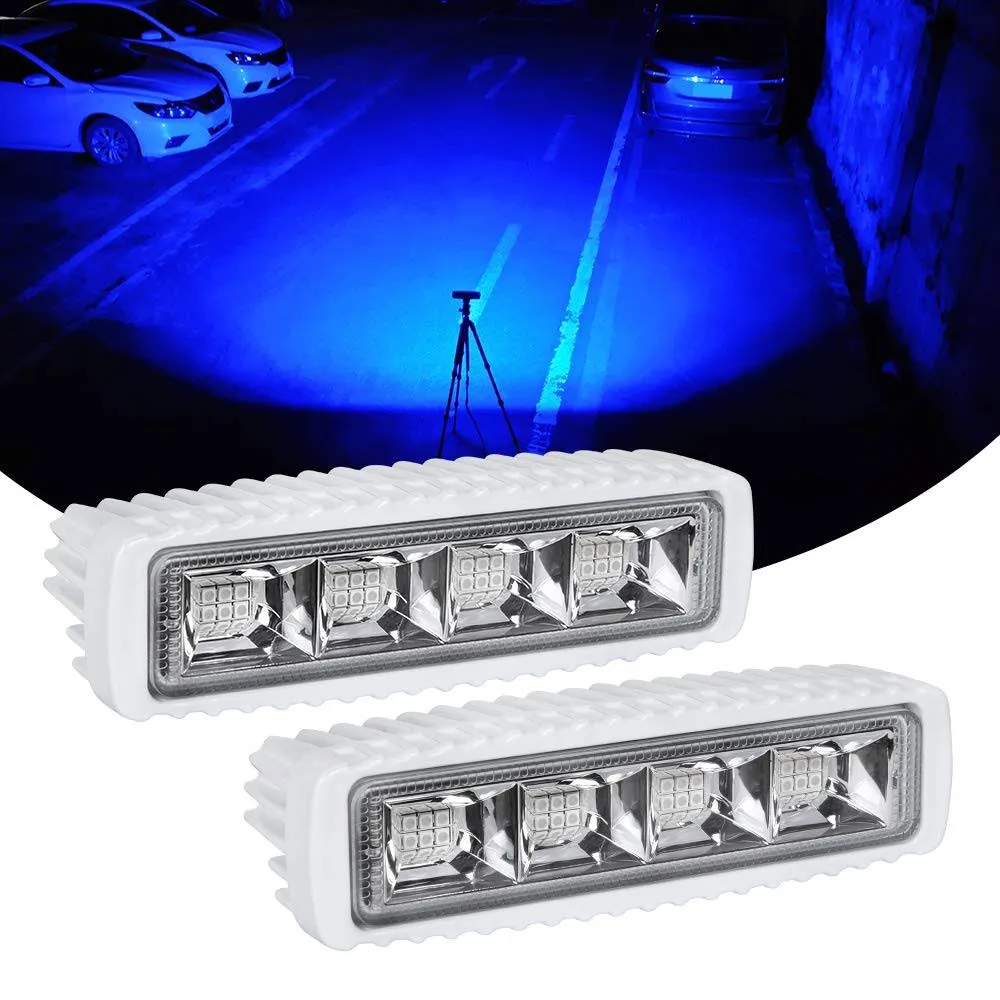 EXZEIT Waterproof Led Boat Lights, Blue Light,2 pc 72W Deck/Dock Light 