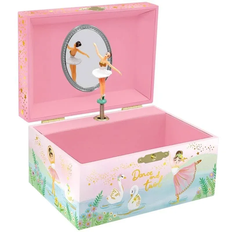 Musical Ballerina Jewelry Box for Girls - Kids Music Box with Spinning Ballerina, Ballet Birthday Gifts for Little Girls, Jewelry Boxes, 6 x 4.7 x 3.5 in - Ages 3-10,Pink