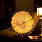 TTKTK Illuminated World Globe for Kids with Wooden Stand,Built in LED for Illumi