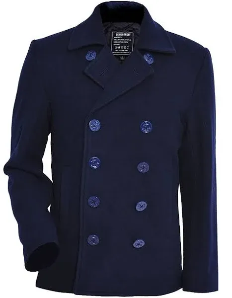 Seibertron Men's Woolen Coat US Navy Type 80% Wool USN Pea Coat