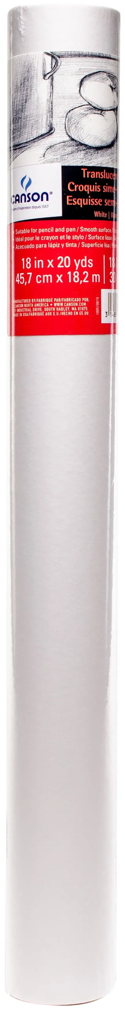 Canson - Sketching and Tracing Paper Roll - 18 lb. - White - 18' x 20 yds.