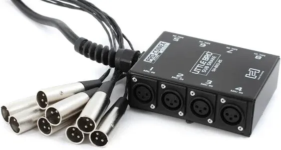 Little Bro' Sub Snakes Xlr X 8 - (25 Ft\.) (Black) (8 Channel) By Hosa Proconex.