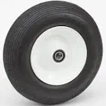 16" Pneumatic Tire | Replacement Wheelbarrow Tire | Tire for Handtrucks, Utility Carts | 1" Axle Bearings | 4" Offset Hub