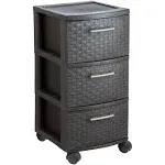 MQ 3-Drawer Resin Rolling Cart in Espresso 391-WEN