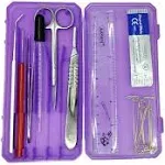 Precision Plus Dissection Kit - 24-Piece Biology Kit - 9 Stainless Steel Instruments - Extra Blades & T-Pins - Biology Students & Faculty – Assorted Color Cases