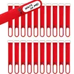 Wrap-It Storage 5 in. Cinch-Strap Multi-Purpose Hook and Loop Cord Strap with Write On Label in Red (20-Pack)