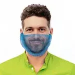 Blue Polypropylene Beard Covers 18 Inch, 100 PP Disposable Beard Guards